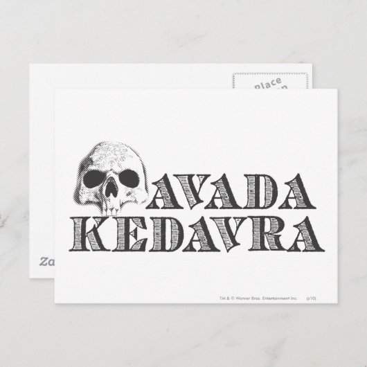 Carte Postale Sortilège Harry Potter | Avada Kedavra (Devant / Derrière)
