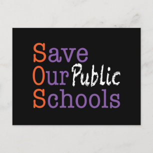 Carte postale SOS Sauvez nos écoles publiques