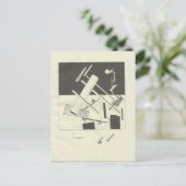 Carte Postale Soucieux noir d'EL Lissitzky- (Debout devant)