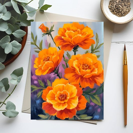 Carte Postale Soudeils Orange | Fleur d'Octobre Aquarelle