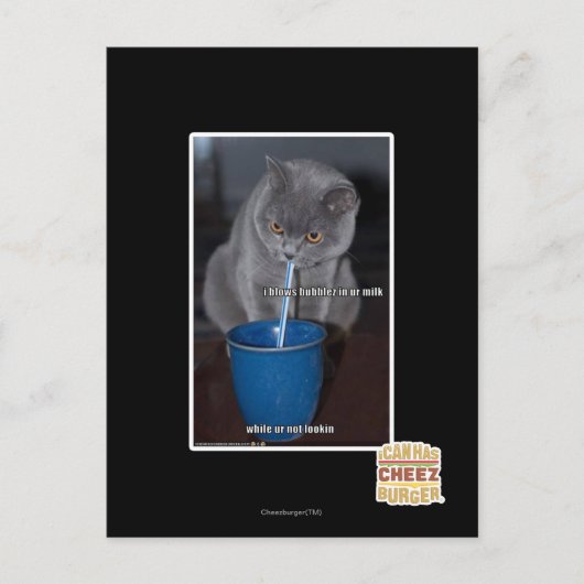 Carte Postale Souffle des bulles dans notre lait (Devant)