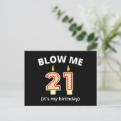 Carte Postale Souffle Moi Anniversaire 21 Ans (Debout devant)