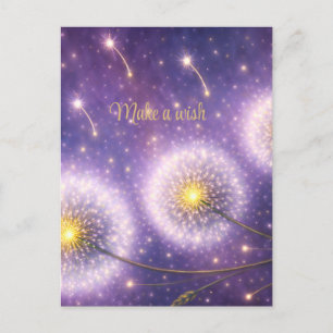 Carte Postale souhaiter une dandelion rêves fleurs de voeux