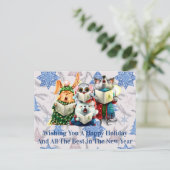 Carte Postale Souhaitez-vous un joyeux Noël et une bonne année (Debout devant)