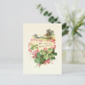 Carte Postale Souhaits de Pâques avec le trèfle et les Roses sau (Debout devant)