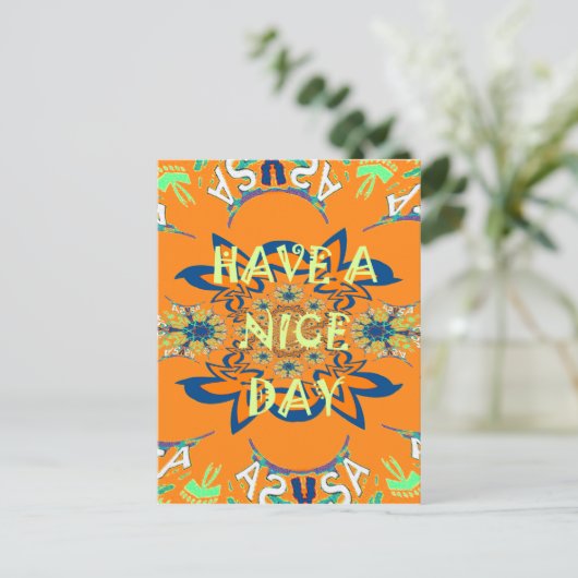 Carte Postale Souhaits vibrants : Avoir une belle journée Art De (Debout devant)