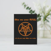 Carte Postale Soul Cash Pentacle Satanic Dark Humour chèvre (Debout devant)
