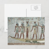 Carte Postale Soulagement représentant Khnum dans un barque funé (Devant / Derrière)