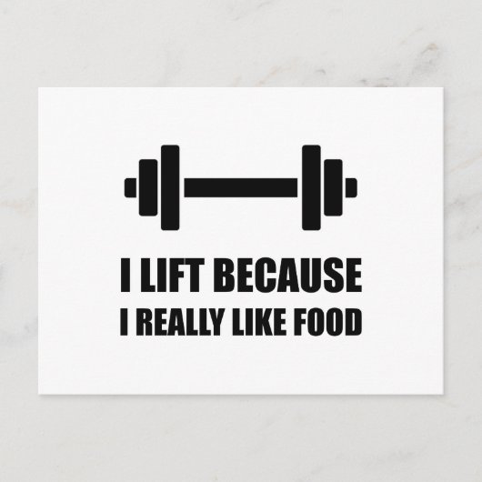 Carte Postale Soulever parce que j'aime la nourriture Citation d (Devant)
