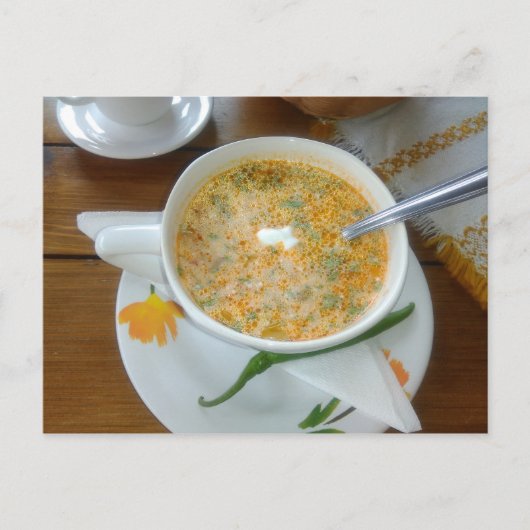 Carte Postale Soupe de légumes à la crème fraîche (Devant)