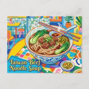 Carte Postale Soupe de nouilles au boeuf de Taïwan