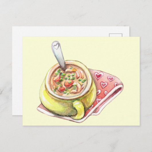 Carte Postale Soupe de nouilles au poulet (Devant / Derrière)