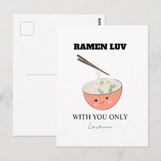 Carte Postale Soupe de ramen mignon à longue distance de prison (Devant / Derrière)