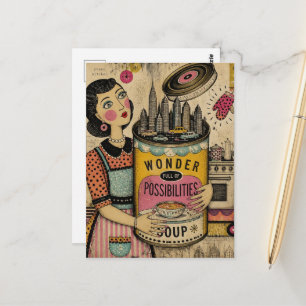 Carte Postale Soupe Femme Pleine de Possibilités Merveilleuses