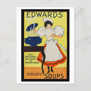 Carte Postale Soupes dessinées d'Edwards Publicité Vintage