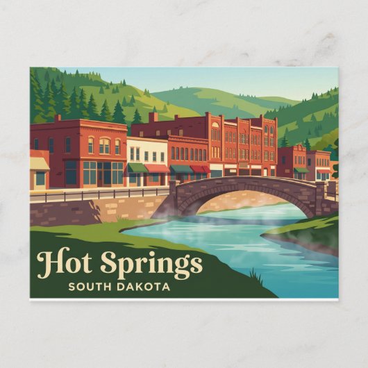 Carte Postale Sources chaudes Dakota du Sud (Devant)