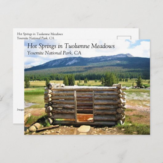 Carte Postale Sources chaudes en Tuolumne Meadows, Yosemite, CA  (Devant / Derrière)