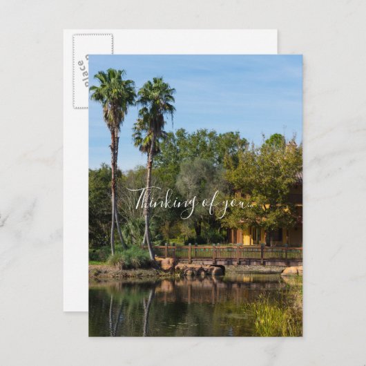 Carte Postale Sources Tropicales Paradis Penser À Vous (Devant / Derrière)