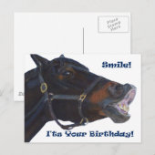 Carte Postale Souriez ! C'est ton anniversaire ! Cheval (Devant / Derrière)