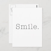 Carte Postale Souriez. Modèle de devis de sourire noir et blanc (Devant / Derrière)