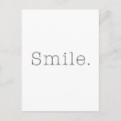 Carte Postale Souriez. Modèle de devis de sourire noir et blanc (Devant)