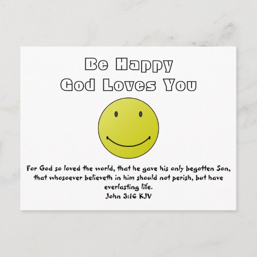 Carte Postale Souriez Parce Que Dieu Vous Aime (Devant)