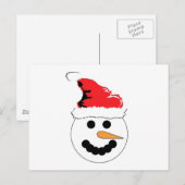Carte Postale Sourire de bonhomme de neige (Devant / Derrière)