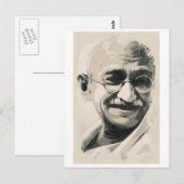 Carte Postale Sourire Ghandi (Devant / Derrière)