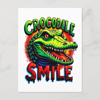 Carte Postale "Sourire joyeux de crocodile - Amusant et Whimsica