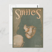 Carte Postale Sourire musique Vintage (Devant / Derrière)