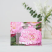 Carte Postale Sourire rose rose (Debout devant)