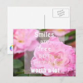 Carte Postale Sourire rose rose (Devant / Derrière)