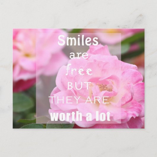 Carte Postale Sourire rose rose (Devant)