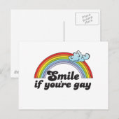 CARTE POSTALE SOURIRE SI TU ES GAY (Devant / Derrière)