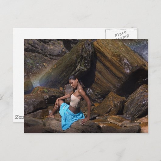 Carte Postale sourire sur les rochers (Devant / Derrière)