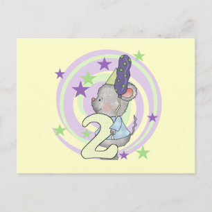 Carte Postale Souris 2e anniversaire T-shirts et cadeaux