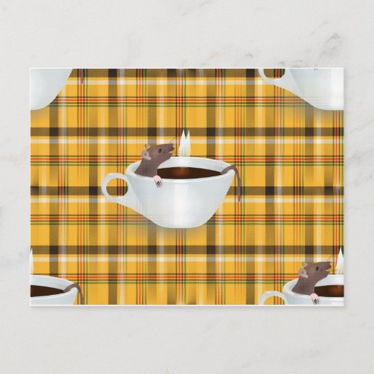 Carte Postale souris à café (Devant)