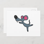 Carte Postale Souris à l'exercice de yoga étirement (Devant / Derrière)