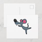 Carte Postale Souris à Yoga exercice d'étirement (Devant / Derrière)