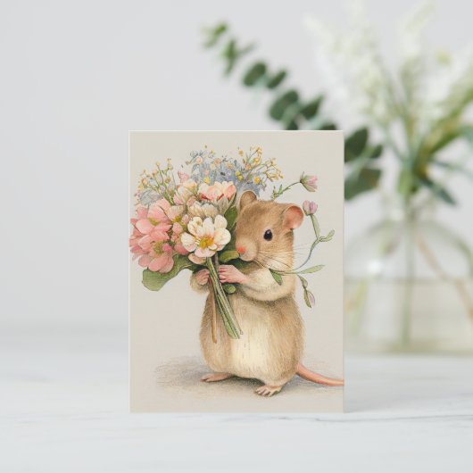 Carte Postale Souris adorable (Debout devant)