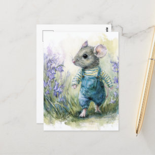 Carte Postale Souris adorable à Denim