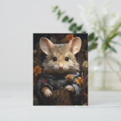 Carte Postale Souris adorable en vêtements humains (Debout devant)
