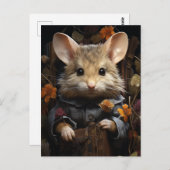 Carte Postale Souris adorable en vêtements humains (Devant / Derrière)