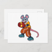 Carte Postale Souris au baseball avec gant de baseball (Devant / Derrière)