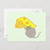 Carte Postale Souris au fromage (Devant / Derrière)
