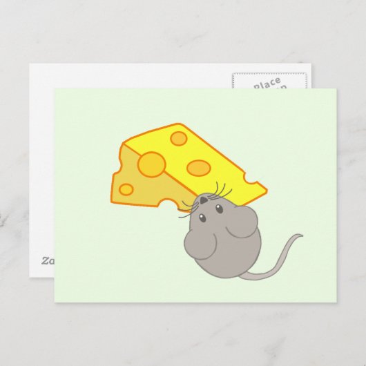 Carte Postale Souris au fromage (Devant / Derrière)