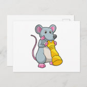 Carte Postale Souris aux échecs avec pièce d'échecs pion (Devant / Derrière)