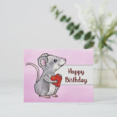 Carte Postale Souris avec coeur (Debout devant)
