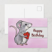 Carte Postale Souris avec coeur (Devant / Derrière)