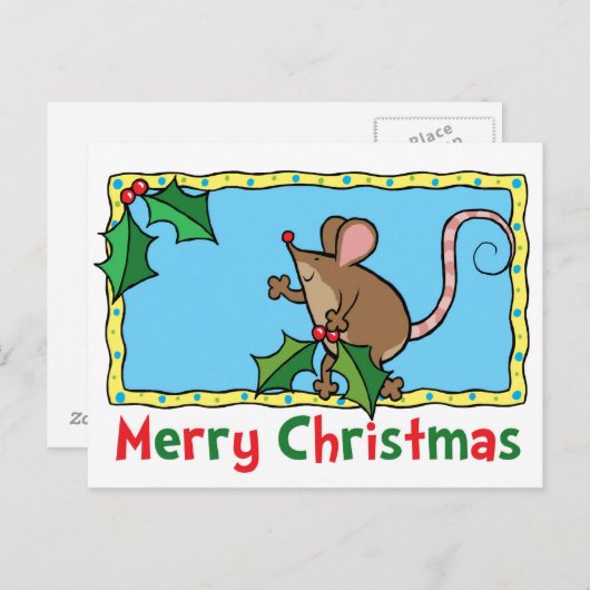 Carte Postale Souris avec saint (Devant / Derrière)